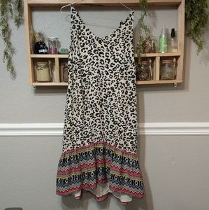 Leopard boho style dress